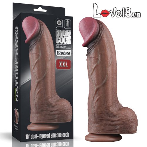 Dương vật giả silicone 2 lớp XXL Lovetoy Nature Cock