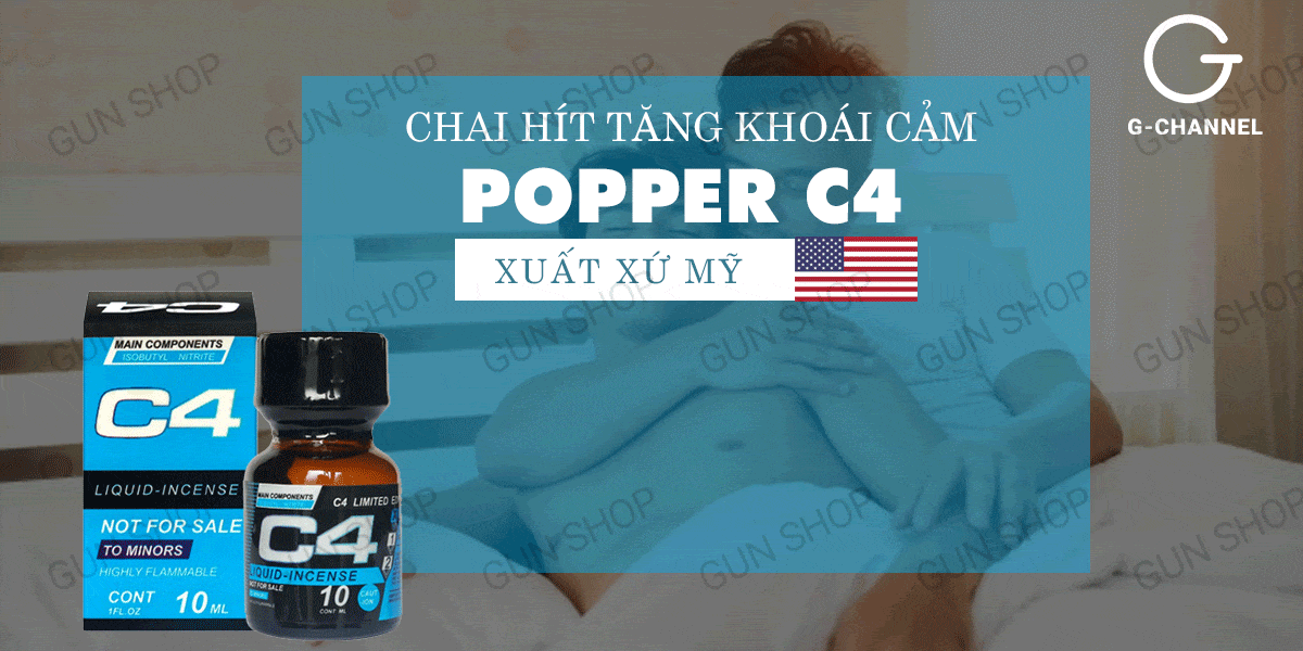  Giá sỉ Chai hít tăng khoái cảm Popper C4 Blue - Chai 10ml chính hãng